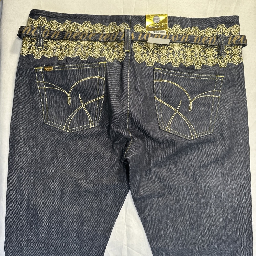 NEW Y2K Pepe Jeans London Jeans Women's Size 34 Lordes Raw Wash Embroidered Belt - Picture 16 of 16